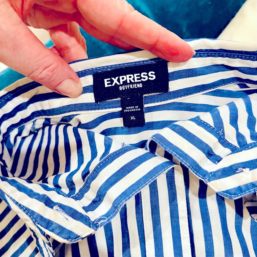 Express Boyfriend Oversized Button Down - image 6